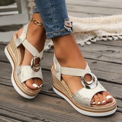 Blaue Wedge-Sandaletten - Laura