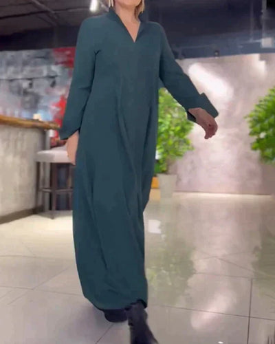 Evie - Retro Vibe Loose Fit Maxikleid