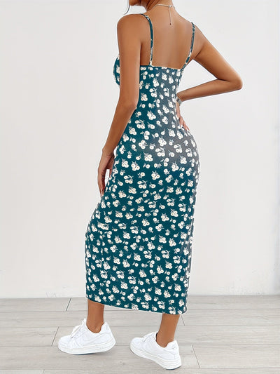 Blumen-Maxikleid Schwarz - Isabella
