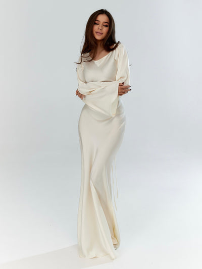 Sophie | Langärmliges Maxikleid – Fließender Schnitt für Eleganz und Komfort