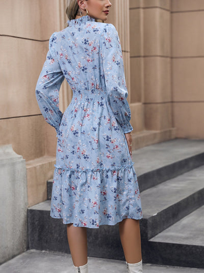 Hellblaues Blumen Kleid - Lena