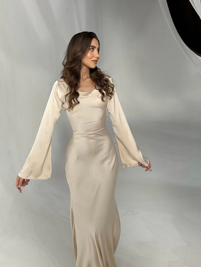 Sophie | Langärmliges Maxikleid – Fließender Schnitt für Eleganz und Komfort