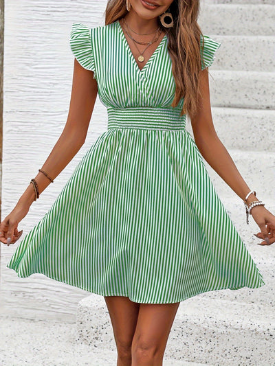 Hellblaues Streifen-Sommerkleid - Sophia