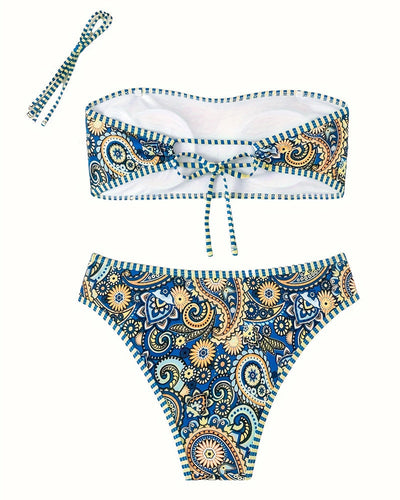 Badeanzug Zwei-Teilig Ethno-Stil Bedruckt