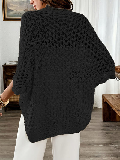 Etleva - Eleganter Hohler Strickjacke Mit Fledermausärmeln