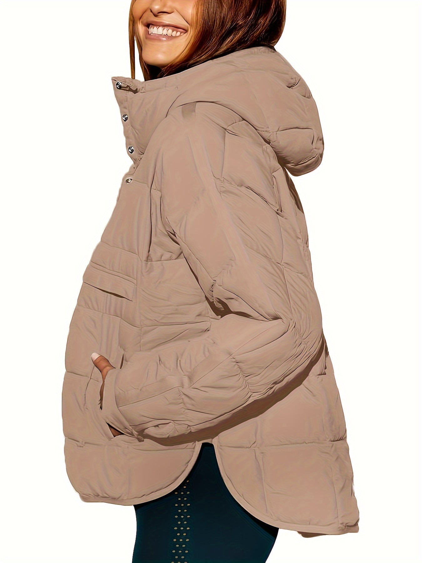 Solider Kapuzenmantel - Lässige warme Jacke für Damen