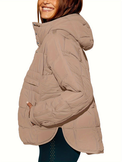 Solider Kapuzenmantel - Lässige warme Jacke für Damen