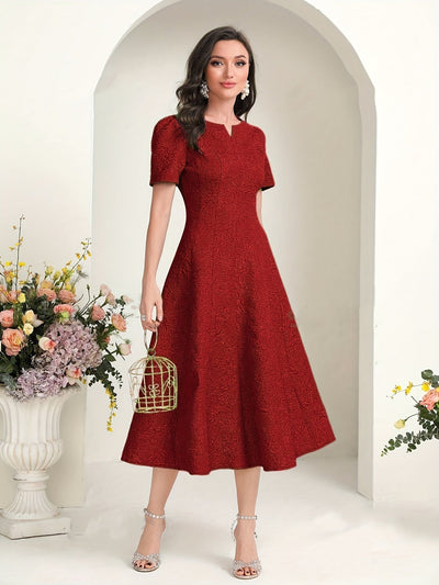 Fliederfarbenes Kleid mit Puffärmeln - Clara
