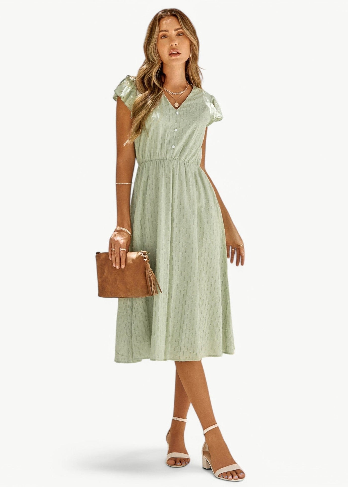 Violet - V-Ausschnitt Kleid mit Rüschen