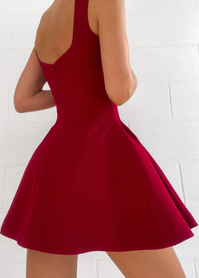 Vivienne | Kleid - Karmesinrot