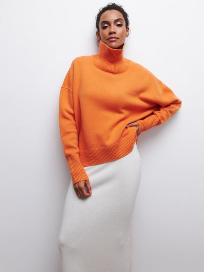 Xandra | Gestrickter Pullover Mit Langem Hals