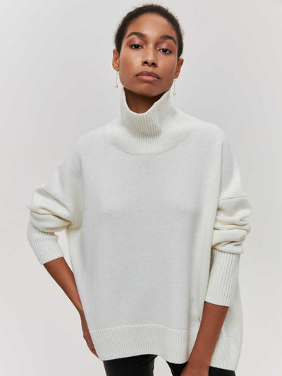 Xandra | Gestrickter Pullover Mit Langem Hals