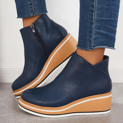 Alma | Reißverschluss Stiefelette mit modernem Plateau