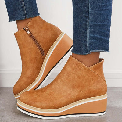 Alma | Reißverschluss Stiefelette mit modernem Plateau