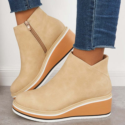 Alma | Reißverschluss Stiefelette mit modernem Plateau
