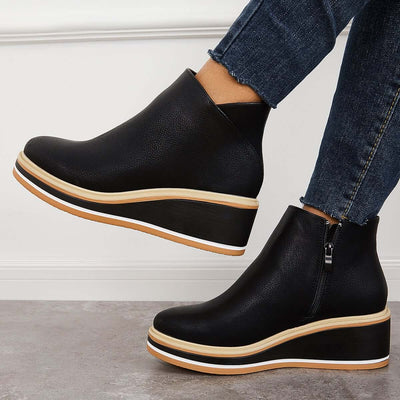 Alma | Reißverschluss Stiefelette mit modernem Plateau