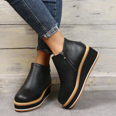 Alma | Reißverschluss Stiefelette mit modernem Plateau