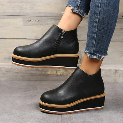 Alma | Reißverschluss Stiefelette mit modernem Plateau