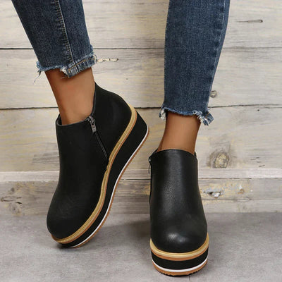 Alma | Reißverschluss Stiefelette mit modernem Plateau