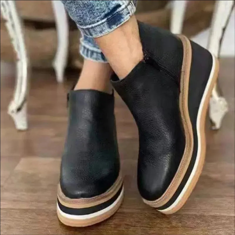 Alma | Reißverschluss Stiefelette mit modernem Plateau