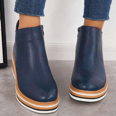 Alma | Reißverschluss Stiefelette mit modernem Plateau