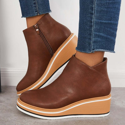 Alma | Reißverschluss Stiefelette mit modernem Plateau