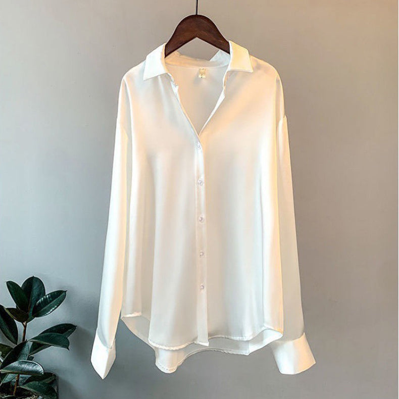 Andrea | Elegante klassische Bluse aus 100 % Seide