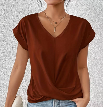 Angelika | Leichte Sommerbluse mit V Ausschnitt