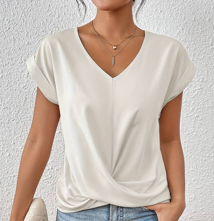 Angelika | Leichte Sommerbluse mit V Ausschnitt