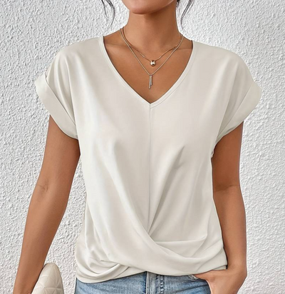 Angelika | Leichte Sommerbluse mit V Ausschnitt
