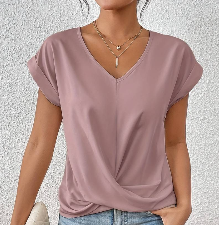 Angelika | Leichte Sommerbluse mit V Ausschnitt