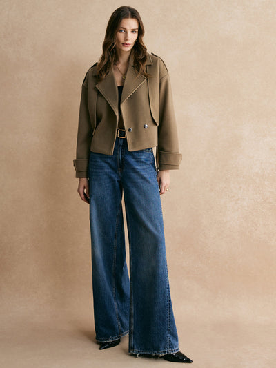 Soph | Warme Jacke mit Gürtel in einfarbig