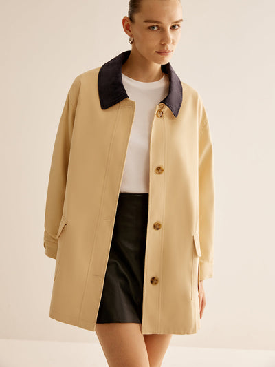 Hanna  | Baumwolljacke mit Kontrastkragen und Knöpfen