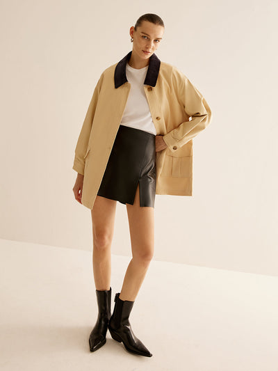 Hanna  | Baumwolljacke mit Kontrastkragen und Knöpfen