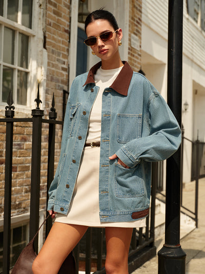 Isabelle | Kontrast-Jeansjacke