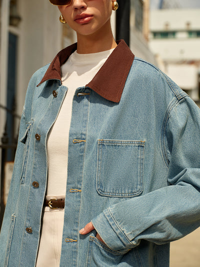 Isabelle | Kontrast-Jeansjacke