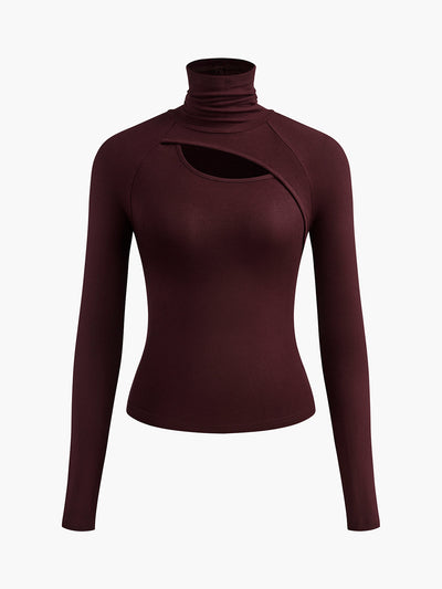Gaby | Langärmeliges Rollkragen-Top im Slinky-Stil