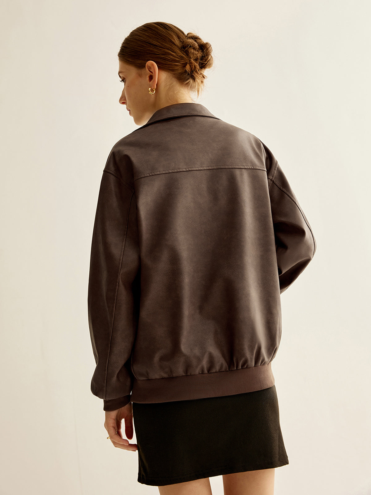 Mila | Zipper-Kunstlederjacke