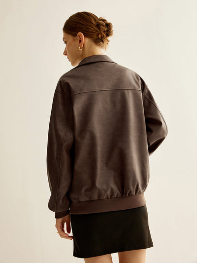 Mila | Zipper-Kunstlederjacke