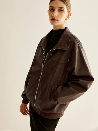 Mila | Zipper-Kunstlederjacke
