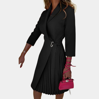 Bow - Elegantes Plissiertes Damenkleid