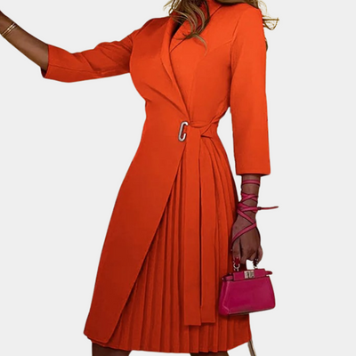 Bow - Elegantes Plissiertes Damenkleid