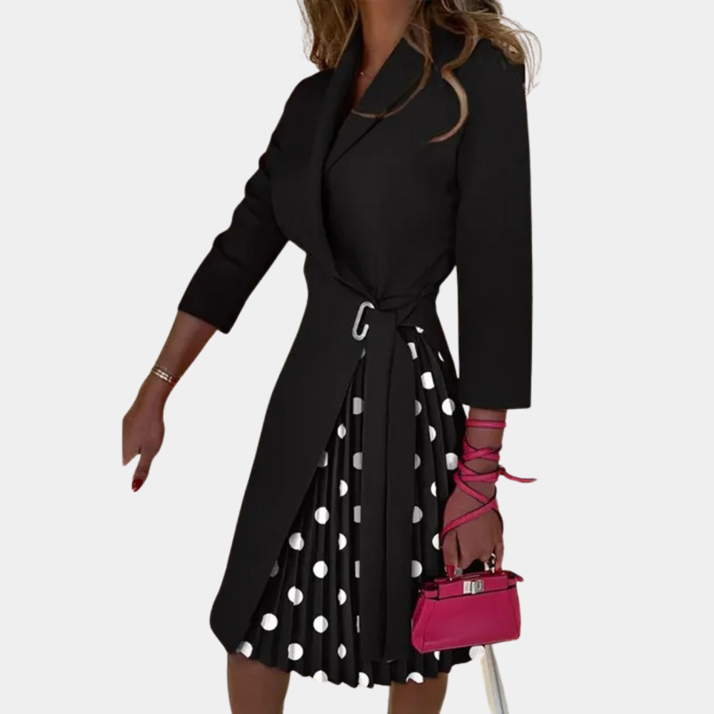 Bow - Elegantes Plissiertes Damenkleid