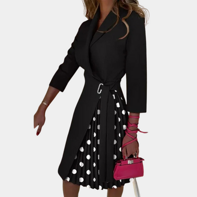 Bow - Elegantes Plissiertes Damenkleid