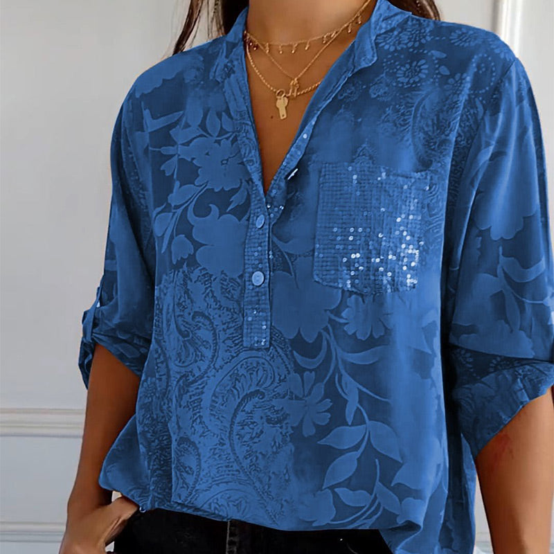 Daniela | Bedruckte Langarm Sommerbluse