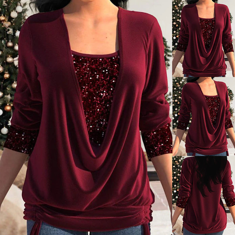 Diana | SparkleFlow Paillettenbluse in Übergröße