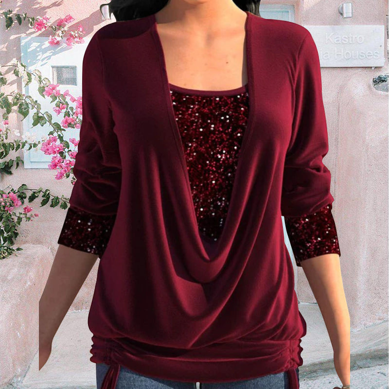 Diana | SparkleFlow Paillettenbluse in Übergröße