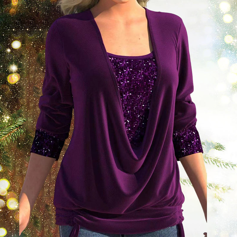 Diana | SparkleFlow Paillettenbluse in Übergröße