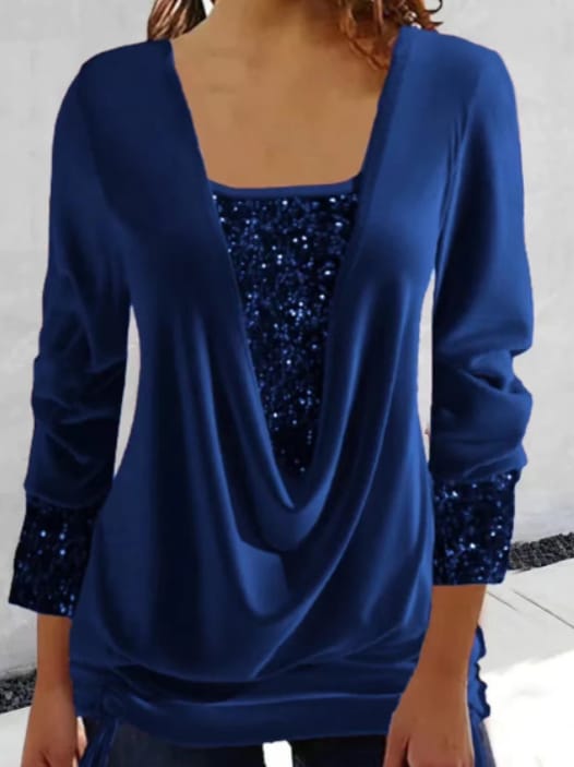 Diana | SparkleFlow Paillettenbluse in Übergröße
