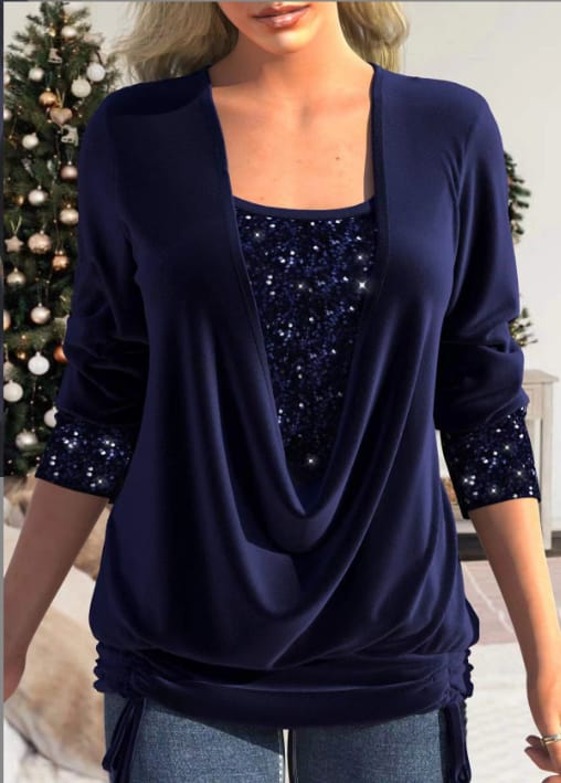 Diana | SparkleFlow Paillettenbluse in Übergröße